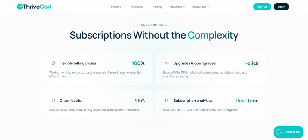 Thrivecart feature